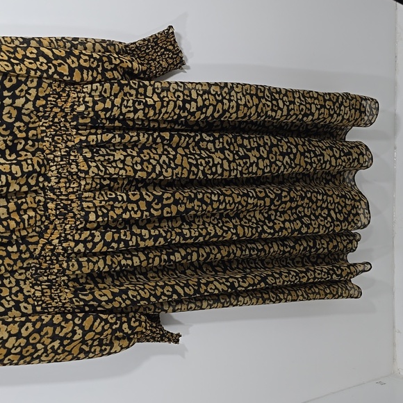 {Who What Wear} Womens Black Brown Animal Print Chiffon Dress - Size XL - Picture 7 of 16